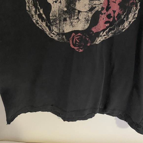 Men's True Religion Black Skull Distressed Short Sleeve Cotton T-Shirt Size XL - Picture 4 of 6